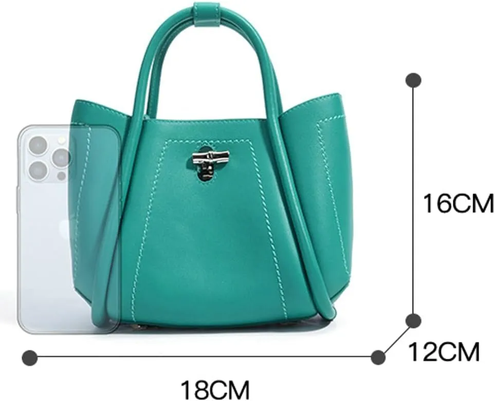 Soft Genuine Leather Crossbody Bags for Women Small Y2k Bucket Tote Shoulder Purse Trendy Ladies Handbags Satchels