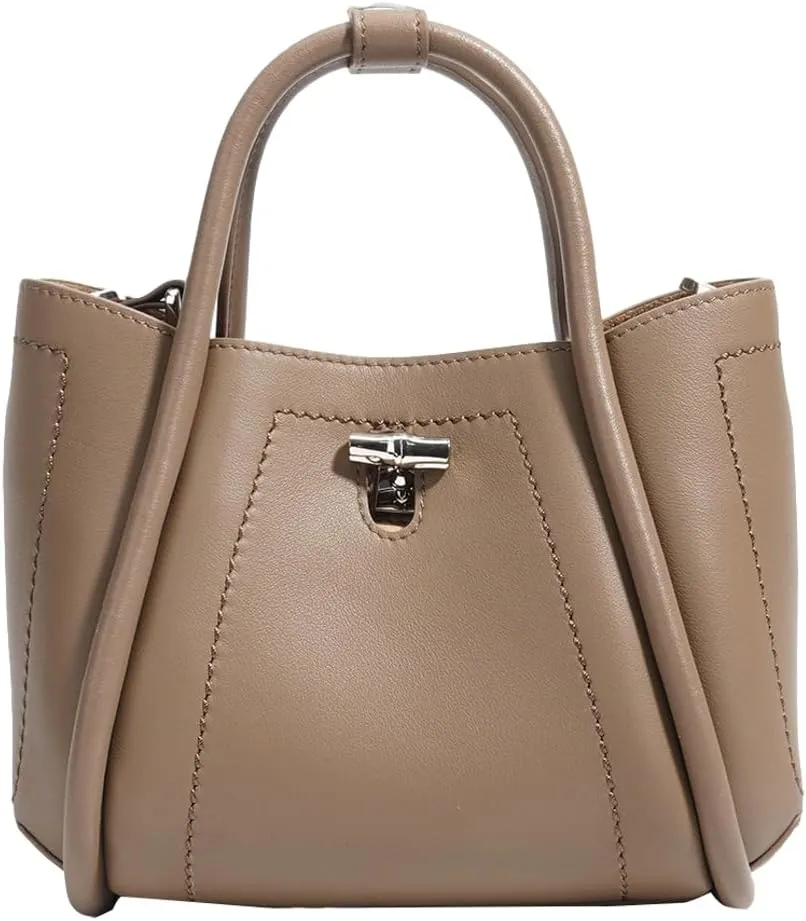 Soft Genuine Leather Crossbody Bags for Women Small Y2k Bucket Tote Shoulder Purse Trendy Ladies Handbags Satchels