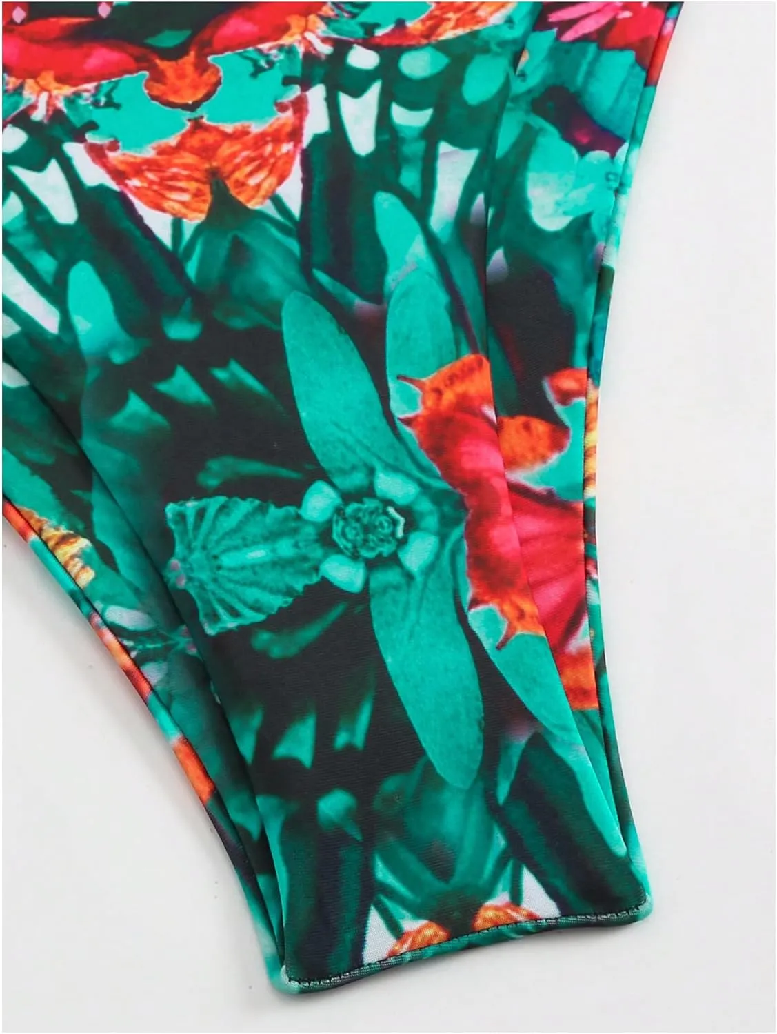 SOLY HUX Bikini Sets for Women Floral Print Halter Bathing Suit Tie Back Boho Vacation Two Piece Swimsuit