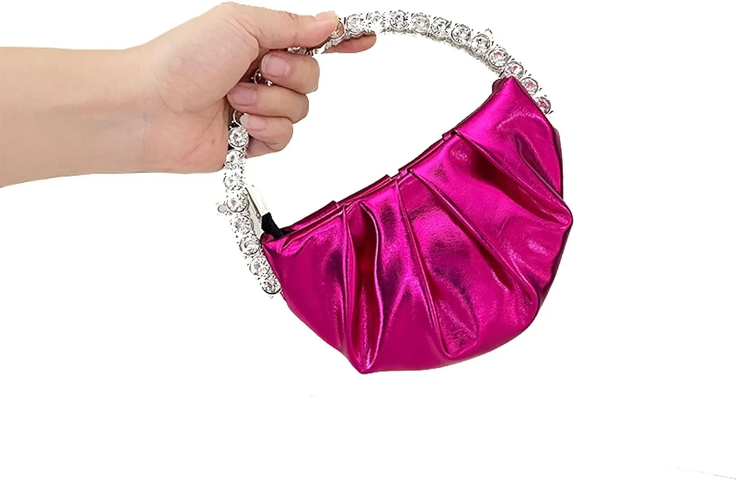 Stylish Women Handbag Evening Party Bridal Clutch Bag with for Rhinestone Handle Girls Prom Wedding Wallet Purse