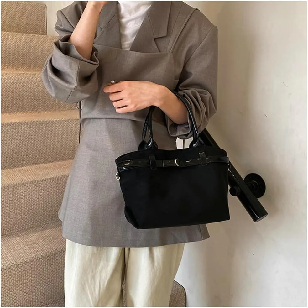 Suede Bags for Women Suede Tote Bag Retro Shoulder Bag Crossbody Purse Y2K Satchels Work Purses Top Handle Bag