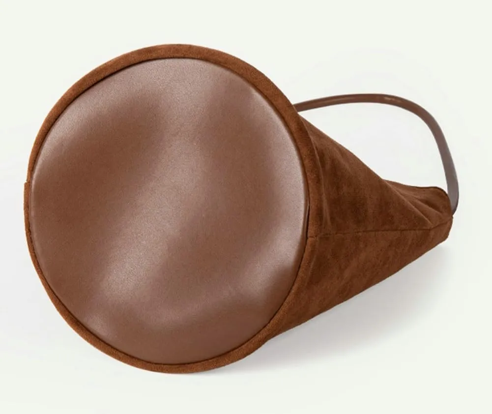 Suede Bucket Bag Shoulder Underarm Bag for Women Suede Satchels Handbag Crossbody Bag Slouchy Shoulder Bag Tote Purse