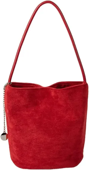 Suede Bucket Bag Shoulder Underarm Bag for Women Suede Satchels Handbag Crossbody Bag Slouchy Shoulder Bag Tote Purse