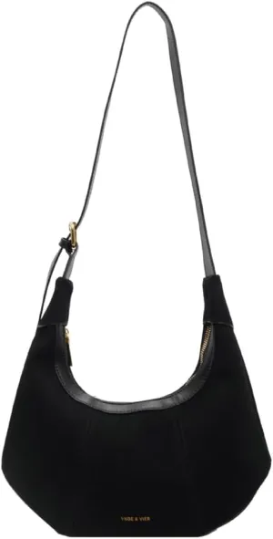 Suede Purse Handbag for Women Casual Crescent Satchels Shoulder Bag Crossbody Purse Top-handle Tote Party Shopping