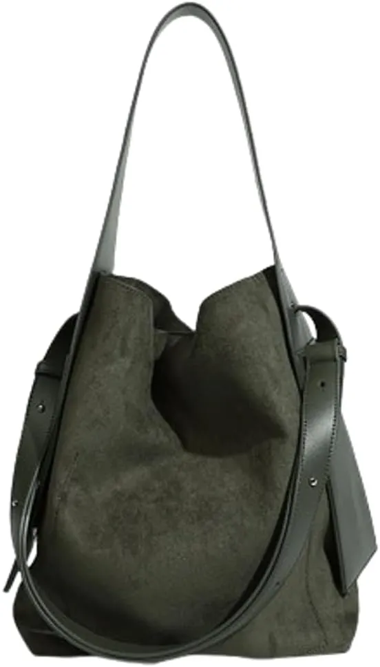 Suede Tote Bag Women Trendy Bucket Hobo Shoulder Bags CrossBody Purse Cute Satchels Work Travel College Bag Tote Handbag