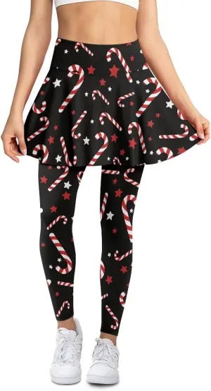 Tennis Skirted Leggings for Women Athletic Skirt with Leggings Yoga Golf Skort High Waisted Workout Pants
