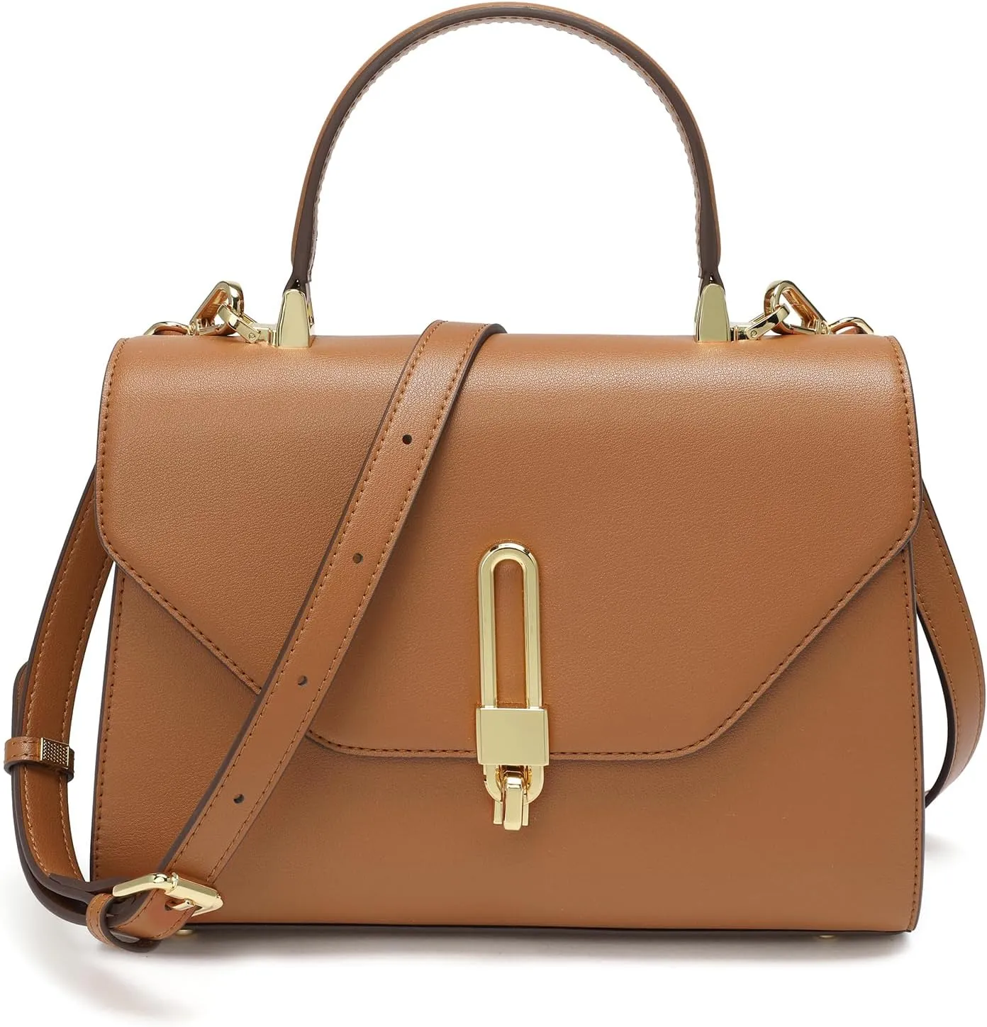 Top Handle Bag Fashion Leather Satchel Bag for Ladies, Zipper Pocket, MetalLeather tote bag for Women.
