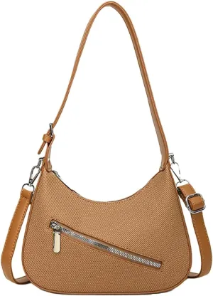 Trendy Vegan Leather Crossbody Shoulder Bags for Women Small Dumpling Tote Purse Y2k Zipper Handbags Satchels