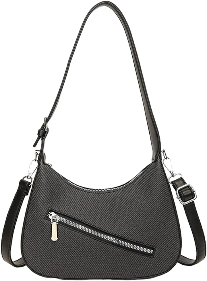 Trendy Vegan Leather Crossbody Shoulder Bags for Women Small Dumpling Tote Purse Y2k Zipper Handbags Satchels