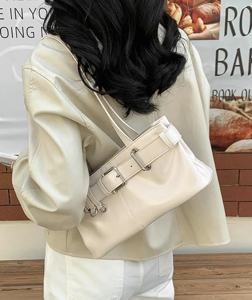 Trendy Vegan Leather Shoulder Bag for Women Large Y2k Tote Purses Top Handle Handbags Underarm Satchels 2025