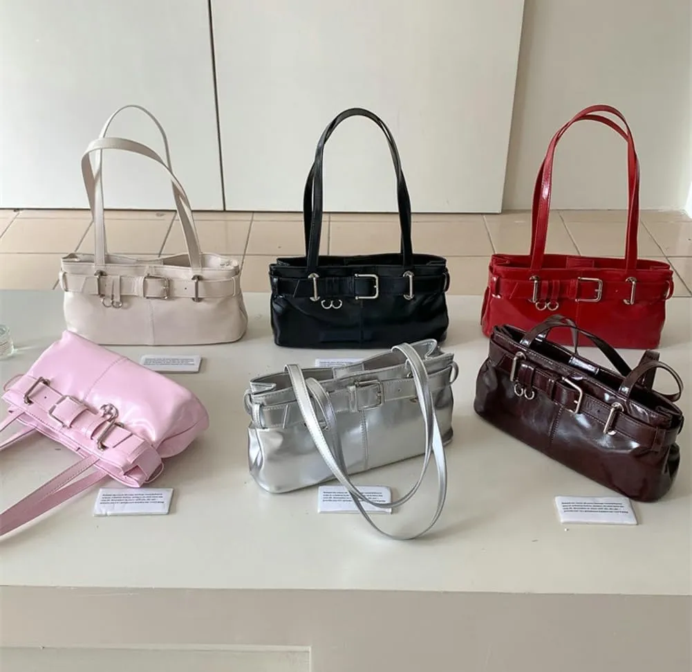 Trendy Vegan Leather Shoulder Bag for Women Large Y2k Tote Purses Top Handle Handbags Underarm Satchels 2025