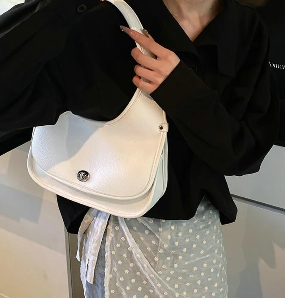 Trendy Vegan Leather Shoulder Bags for Women Small Y2k Tote Purse Handbags Designer Underarm Satchels 2025