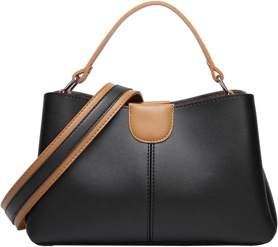 Trendy Vegan Leather Shoulder Crossbody Bag for Women Small Classical Tote Purses Ladies Commuting Handbags Satchels