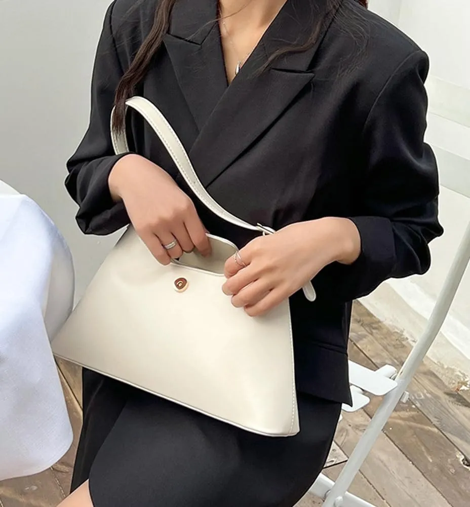 Trendy Vegan Leather Shoulder Tote Bag for Women Y2k Large Working Handbags Casual Ladies Top Handle Satchels