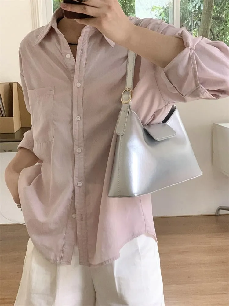 Trendy Vegan Leather Shoulder Tote Bag for Women Y2k Large Working Handbags Casual Ladies Top Handle Satchels