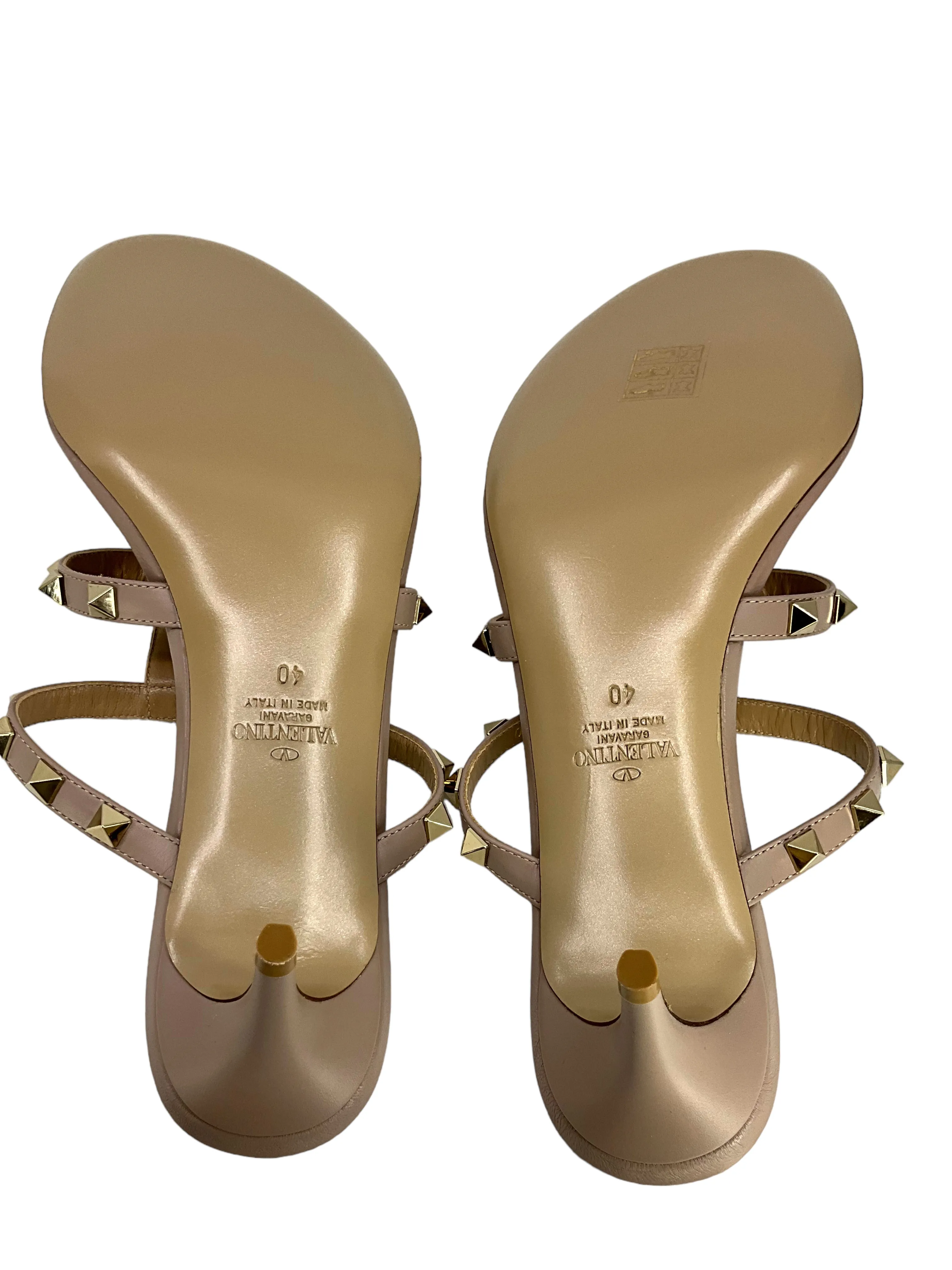 Valentino Rockstud Leather Thong Sandals Size 10 NEW