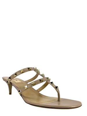 Valentino Rockstud Leather Thong Sandals Size 10 NEW