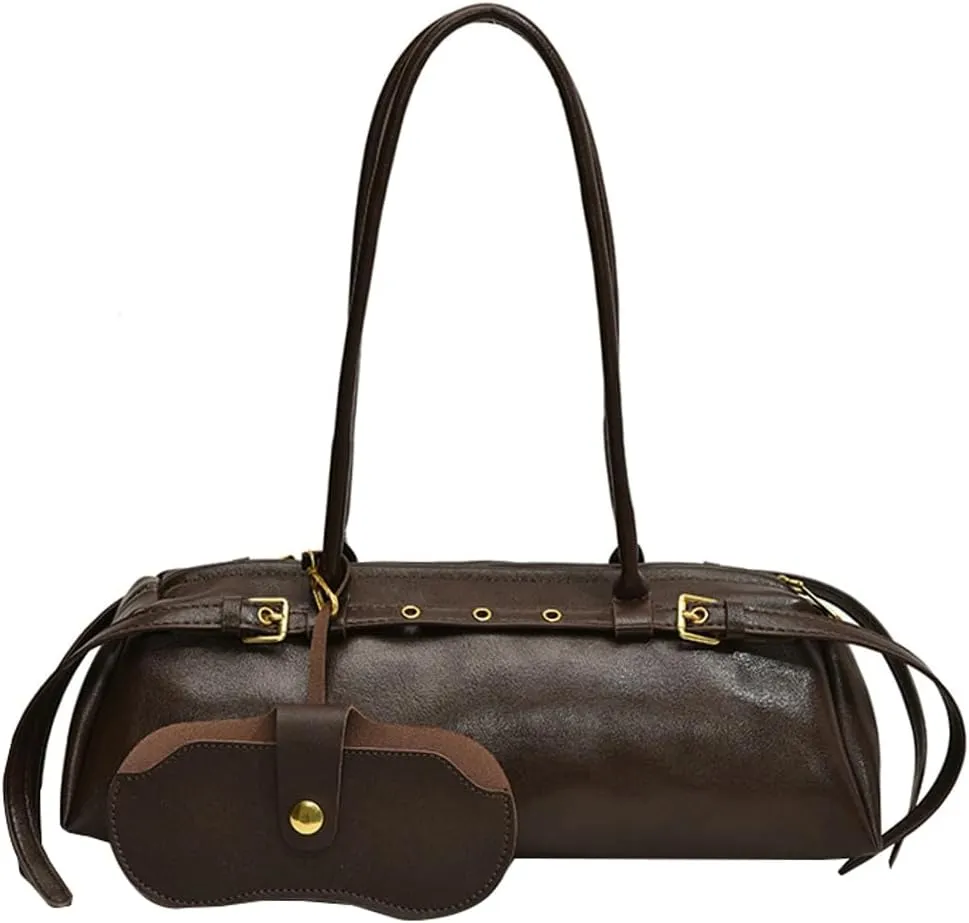 Vegan Leather Shoulder Bag for Women Top Handle Handbag Y2K Punk Large Tote Purse Trendy Underarm Satchels