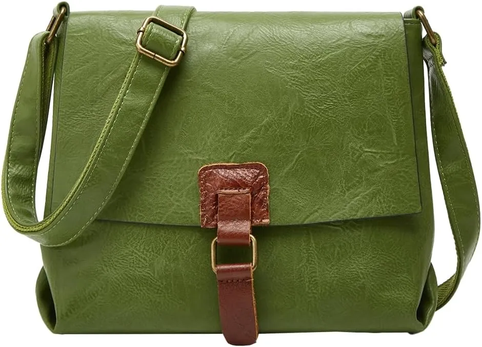 Vintage Shoulder Crossbody Purse for Women Soft Vegan Leather Tote Bag Casual Small Handbag Messenger Satchels
