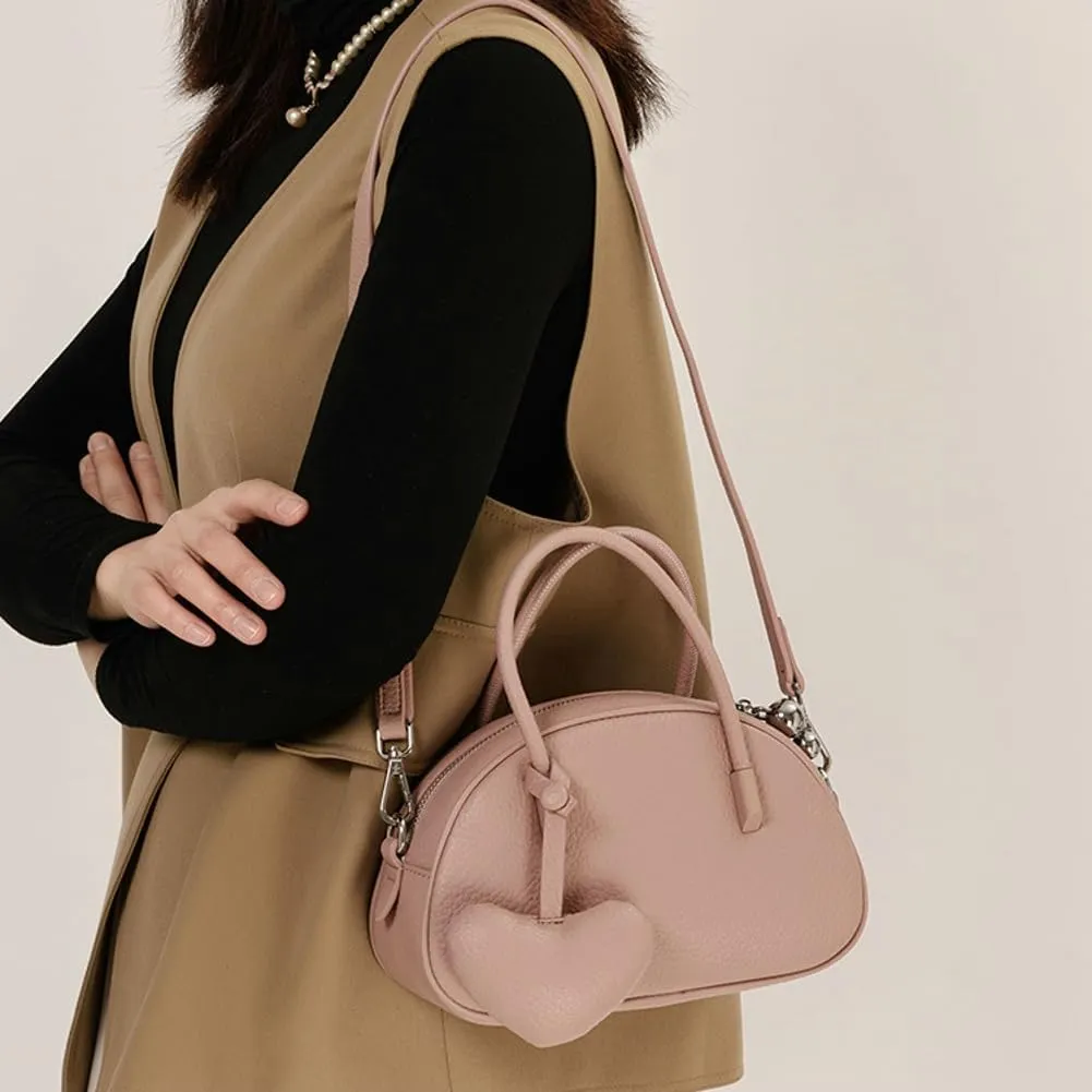 Vintage Small Crossbody Purse for Women Soft Vegan Leather Shoulder Tote Bag Cute Shell Handbags Clutch Satchels