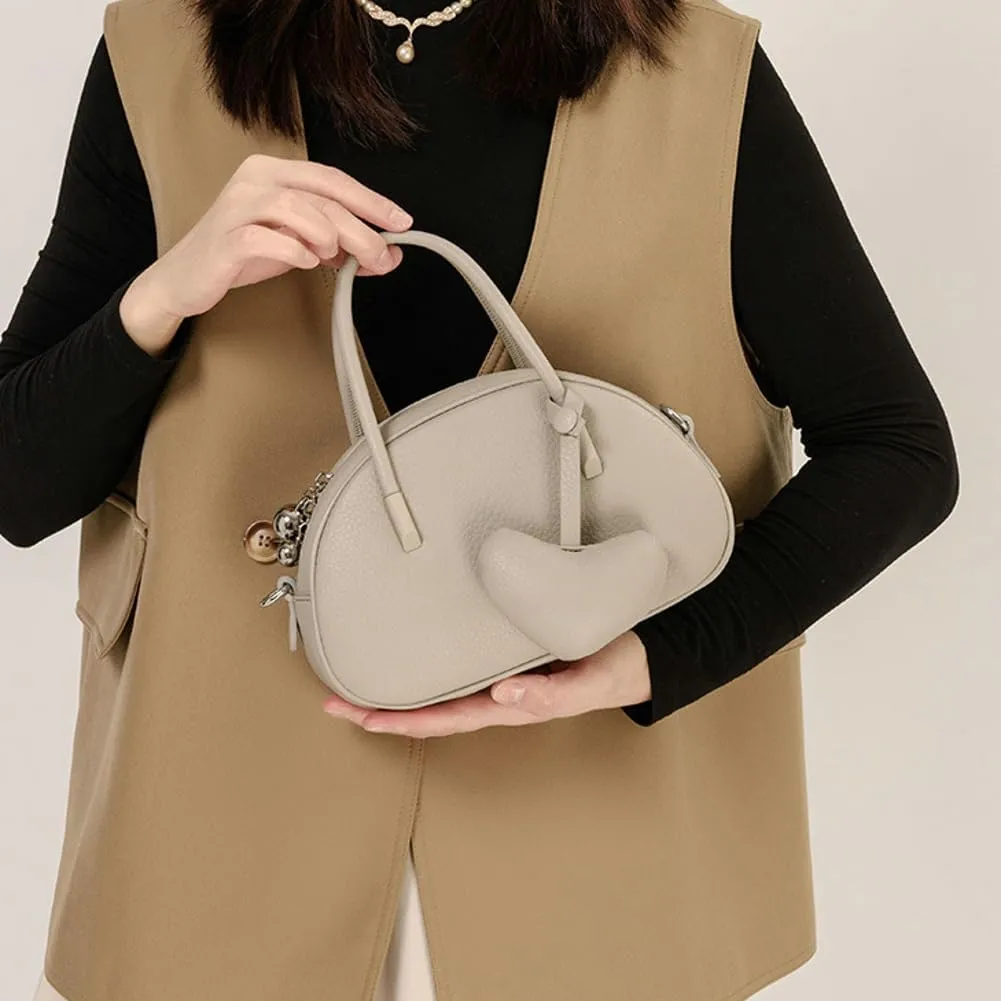 Vintage Small Crossbody Purse for Women Soft Vegan Leather Shoulder Tote Bag Cute Shell Handbags Clutch Satchels