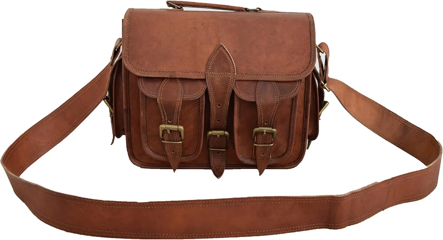VR Creatives Genuine Goat Leather Camera Bag, Padded Case, Satchel Briefcase Messenger Bags