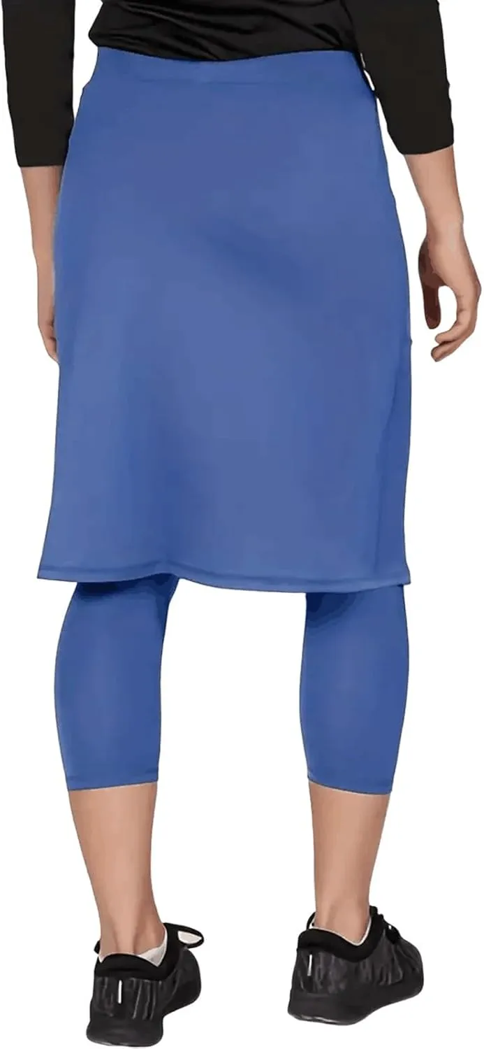 Women Athletic Knee Length Skirts with Leggings,Skorts Leggings&Skirted Capris Swim Skorts for Women Yoga Pockets