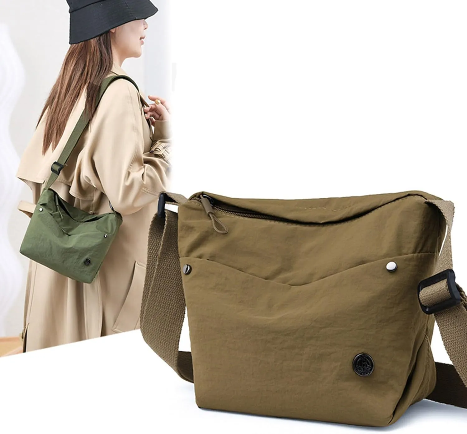 Women Bag Korean Styles Shoulder Bag Stylish Crossbody Bag Solid Color Bucket Bag Trendy Messengers Bag for Everyday