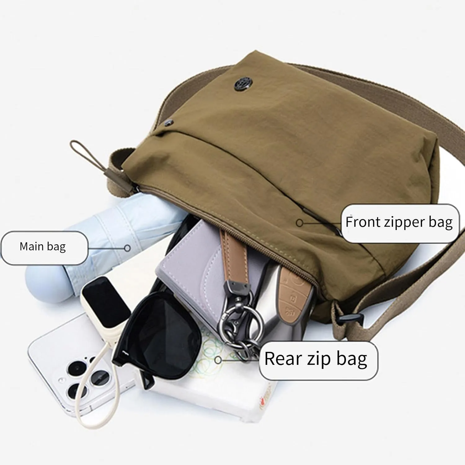 Women Bag Korean Styles Shoulder Bag Stylish Crossbody Bag Solid Color Bucket Bag Trendy Messengers Bag for Everyday