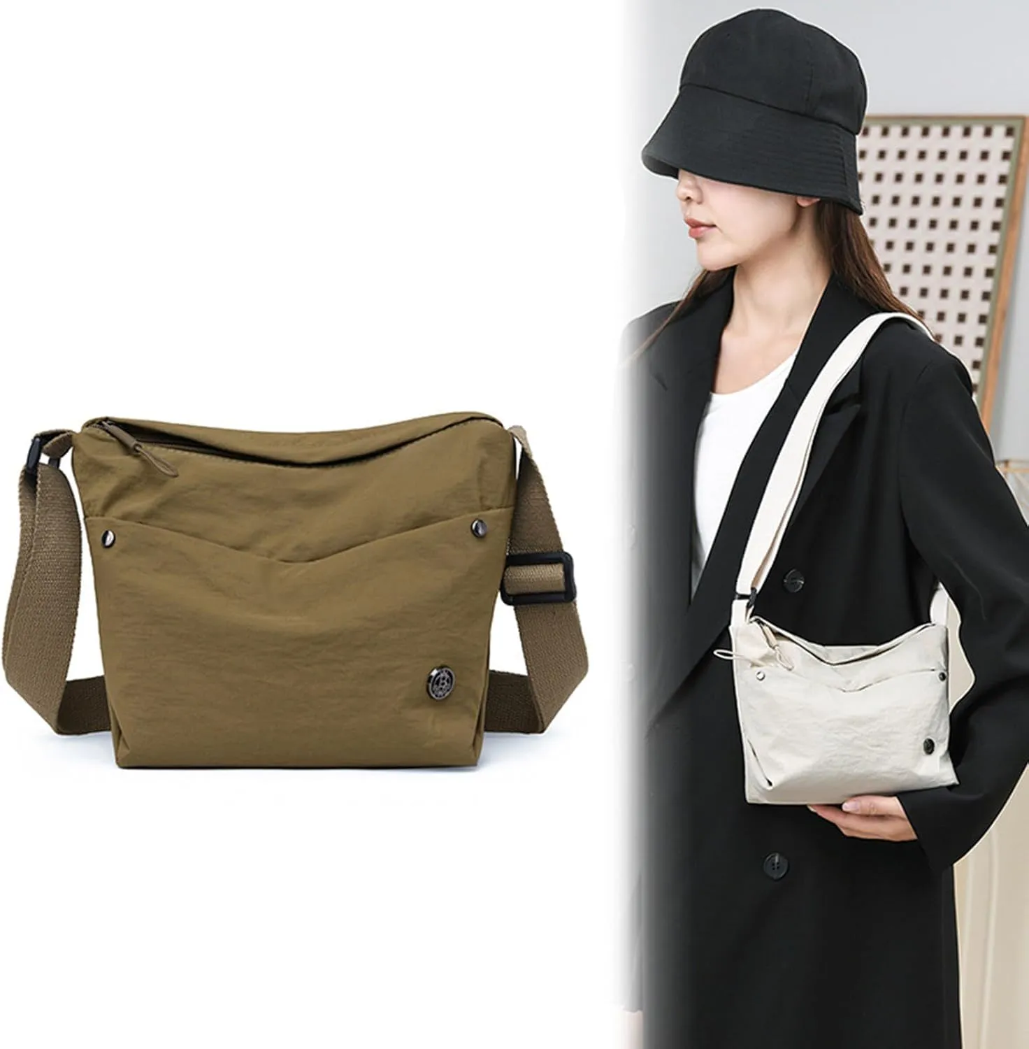 Women Bag Korean Styles Shoulder Bag Stylish Crossbody Bag Solid Color Bucket Bag Trendy Messengers Bag for Everyday