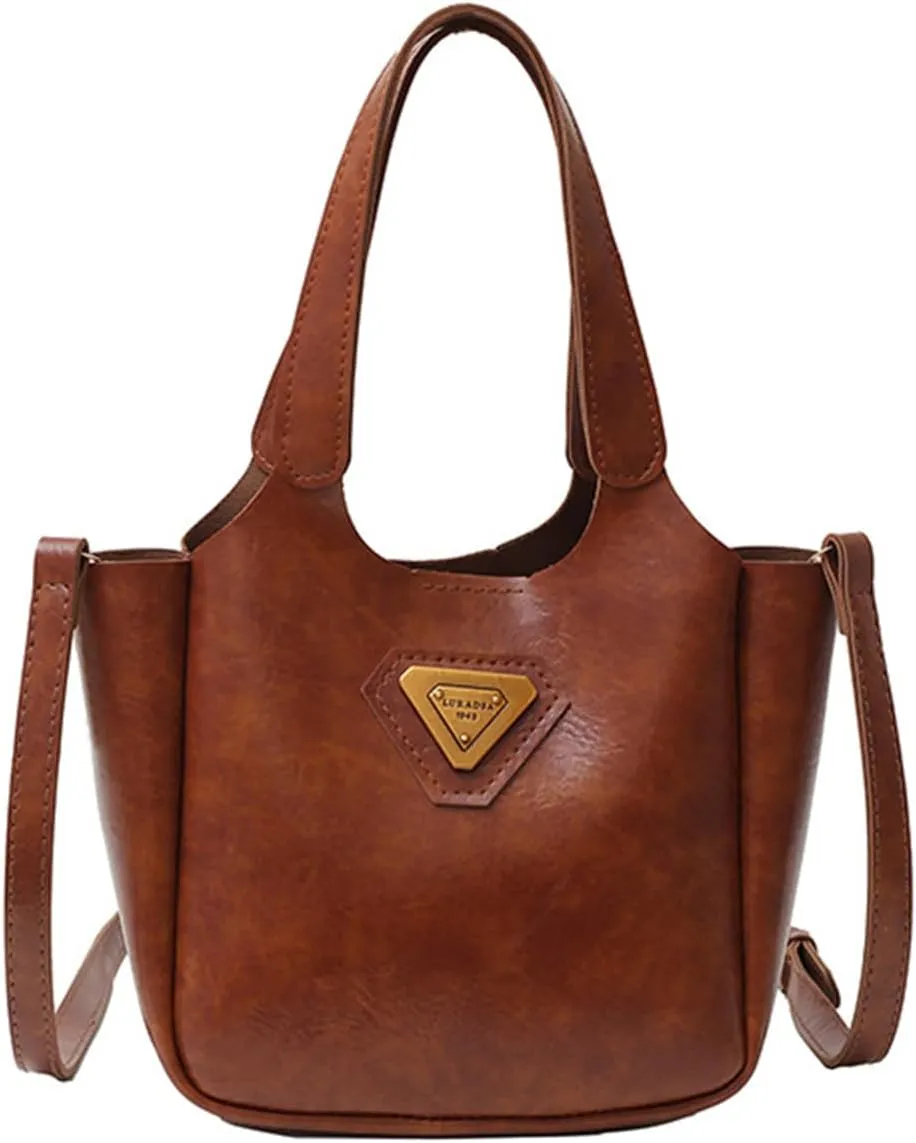 Women Bucket Bag Autumn Winter Shoulder Bag PU Leather Handbag Korean Styles Crossbody Bag Retro Messengers Bag