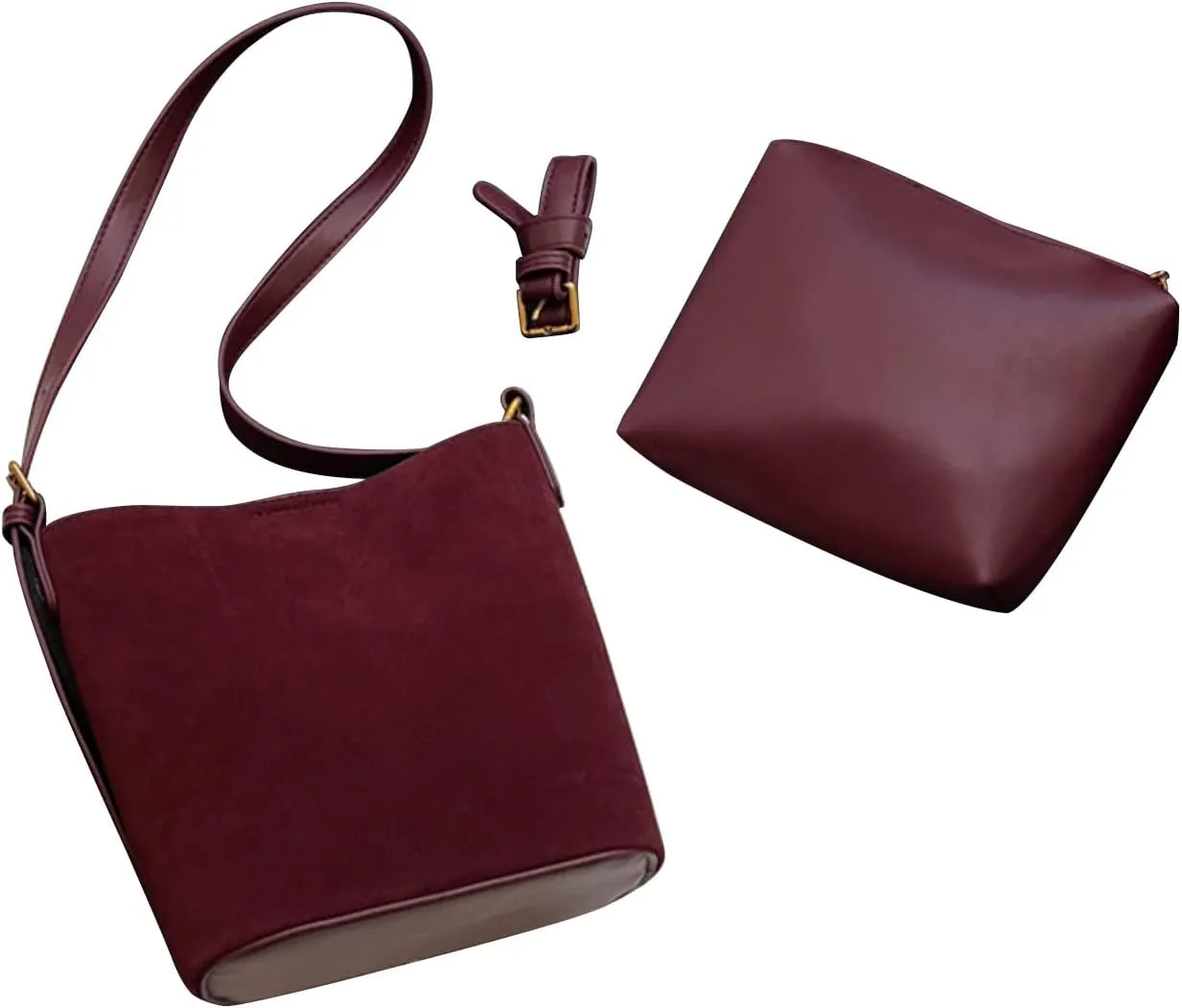 Women Bucket Bag Simple Shoulder Bag Autumn Winter Crossbody Bag PU Leather Messengers Bag Shopping Bag for Daily Travel Shoulder Bags