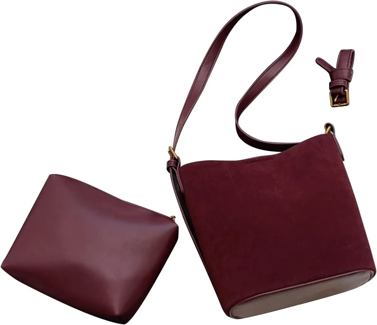 Women Bucket Bag Simple Shoulder Bag Autumn Winter Crossbody Bag PU Leather Messengers Bag Shopping Bag for Daily Travel Shoulder Bags