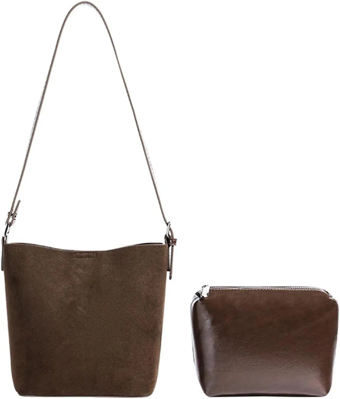 Women Bucket Bag Simple Shoulder Bag Autumn Winter Crossbody Bag PU Leather Messengers Bag Shopping Bag for Daily Travel Shoulder Bags
