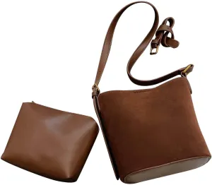 Women Bucket Bag Simple Shoulder Bag Autumn Winter Crossbody Bag PU Leather Messengers Bag Shopping Bag for Daily Travel Shoulder Bags
