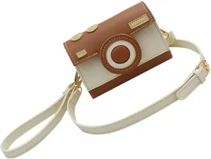 Women Camera Shape Crossbody Hobo Handbag Contrasting Colors PU Leather Shoulder Bag
