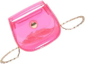 Women Clear Shoulder Bag Chains Crossbody Bag Fashion Saddles Bag Small Messengers Bag Shopping Dating Bag for Daily, Rose Re, as the pic show
