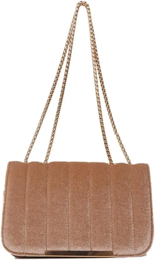 Women Clutches Chain Strap Shoulder Bag Casual Messengers Bag Simple Crossbody Bag Small Square Bag for Party Wedding