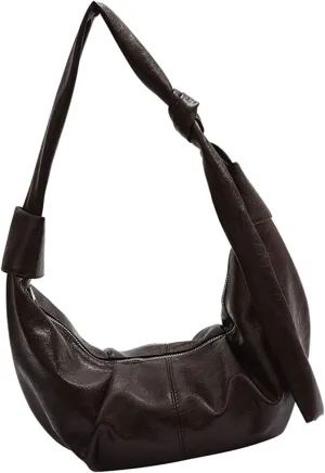 Women Dumplings Bag Large Capacity Shoulder Bag Pleated Crossbody Bag PU Leather Messenger Bag Top Handle Satchel
