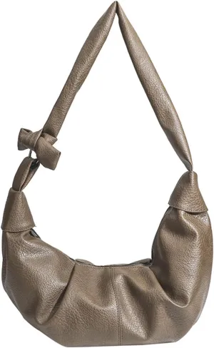 Women Dumplings Bag Large Capacity Shoulder Bag Pleated Crossbody Bag PU Leather Messenger Bag Top Handle Satchel