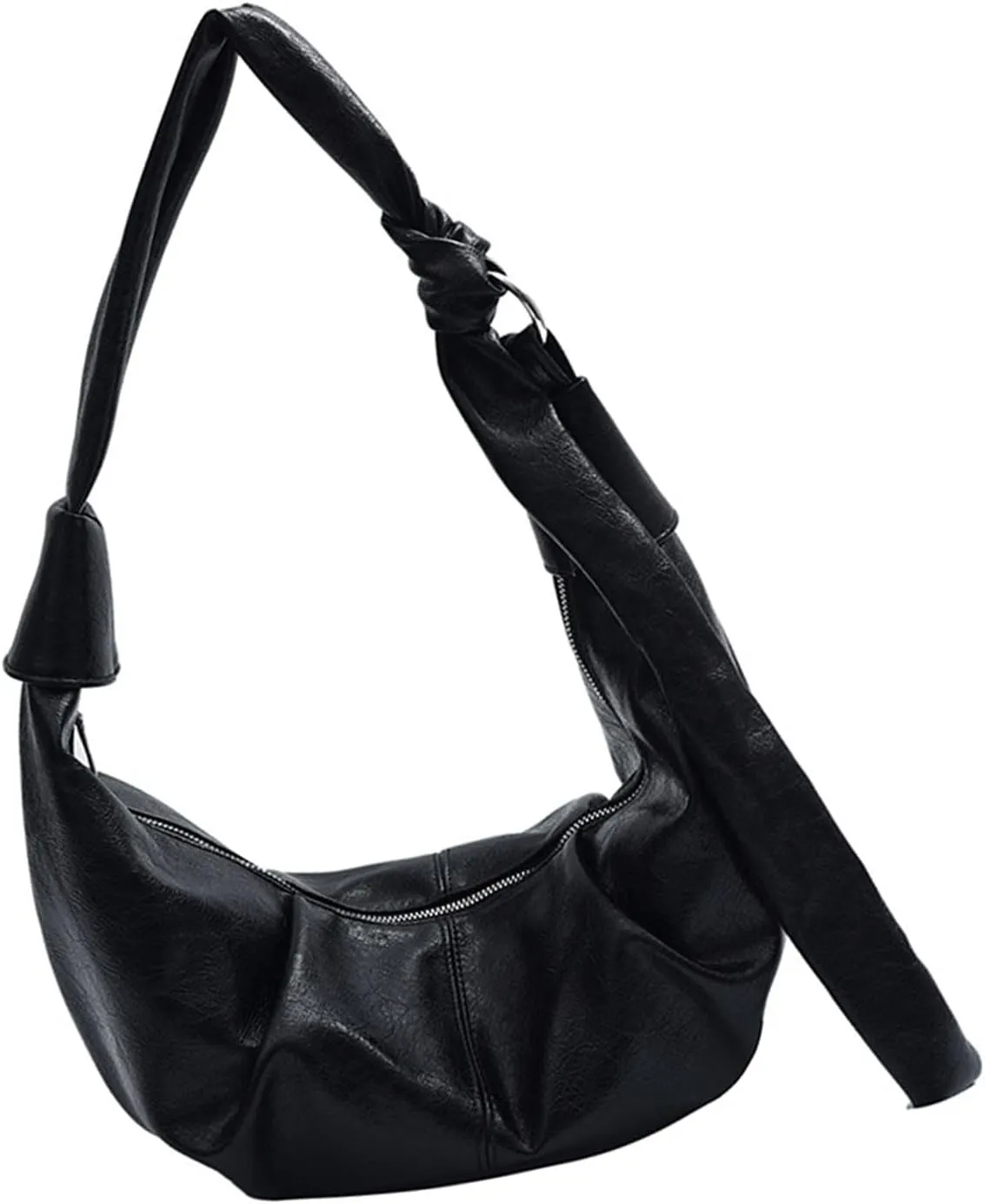 Women Dumplings Bag Large Capacity Shoulder Bag Pleated Crossbody Bag PU Leather Messenger Bag Top Handle Satchel