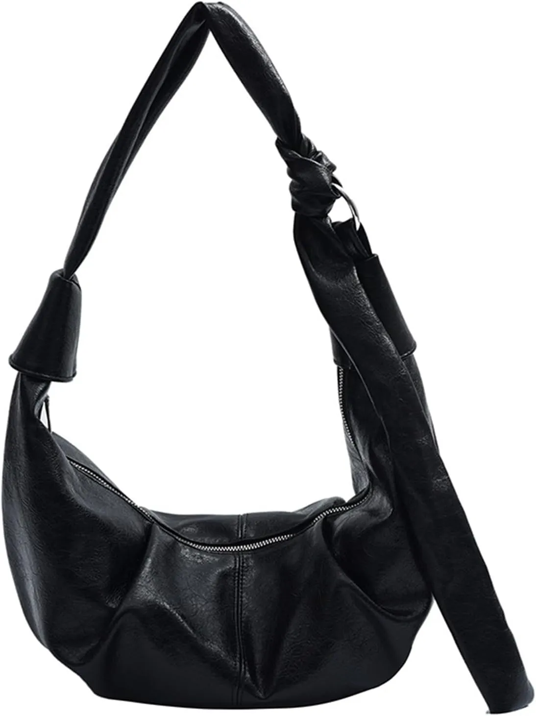 Women Dumplings Bag Large Capacity Shoulder Bag Pleated Crossbody Bag PU Leather Messengers Bag Top Handle Satchel