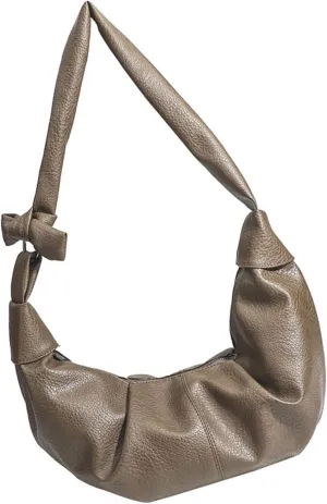 Women Dumplings Bag Large Capacity Shoulder Bag Pleated Crossbody Bag PU Leather Messengers Bag Top Handle Satchel