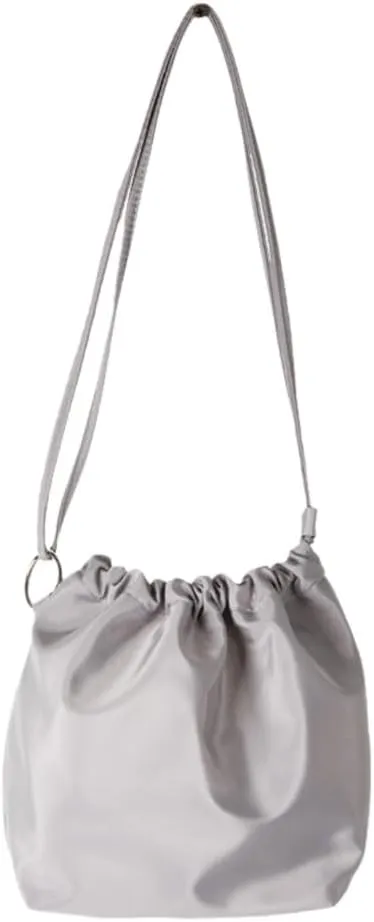 Women Shoulder Bag Pleated Bucket Bag Solid Color Crossbody Bag Korean Styles Messengers Bag Shopping Bag for Daily