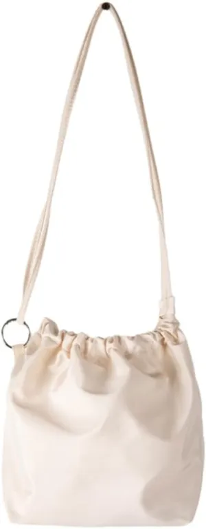 Women Shoulder Bag Pleated Bucket Bag Solid Color Crossbody Bag Korean Styles Messengers Bag Shopping Bag for Daily