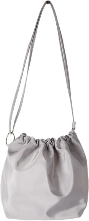 Women Shoulder Bag Pleated Bucket Bag Solid Color Crossbody Bag Korean Styles Messengers Bag Shopping Bag for Daily