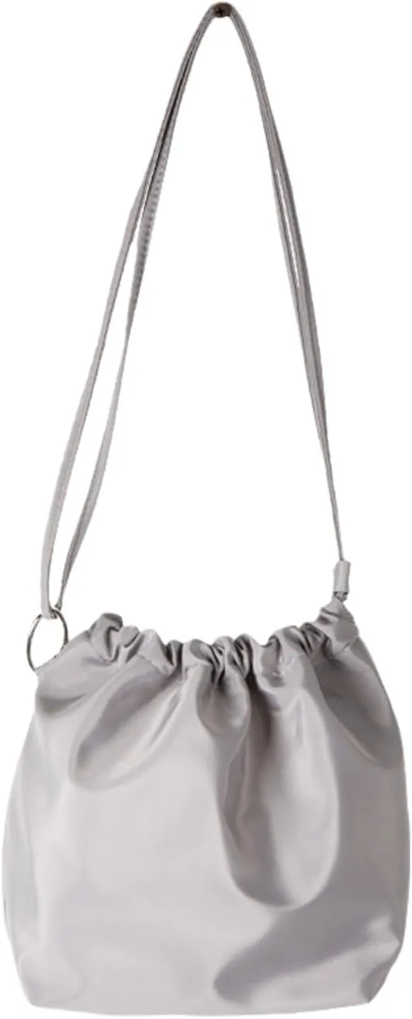 Women Shoulder Bag Pleated Bucket Bag Solid Color Crossbody Bag Korean Styles Messengers Bag Shopping Bag for Daily