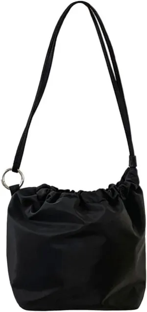 Women Shoulder Bag Pleated Bucket Bag Solid Color Crossbody Bag Korean Styles Messengers Bag Shopping Bag for Daily
