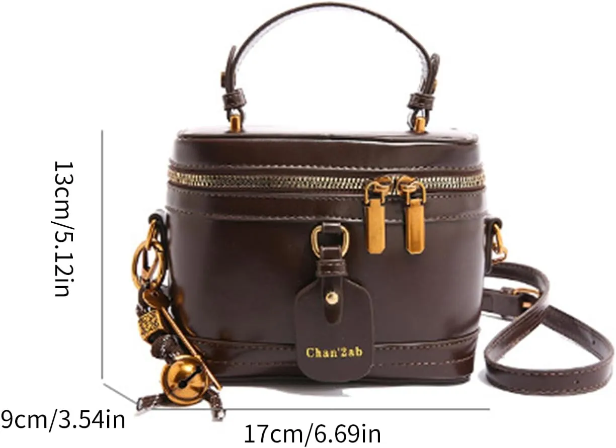 Women Shoulder Bag Stylish Crossbody Bag Travel Makeup Bag Fashion Messengers Bag PU Leather Bucket Bag for Daily Work