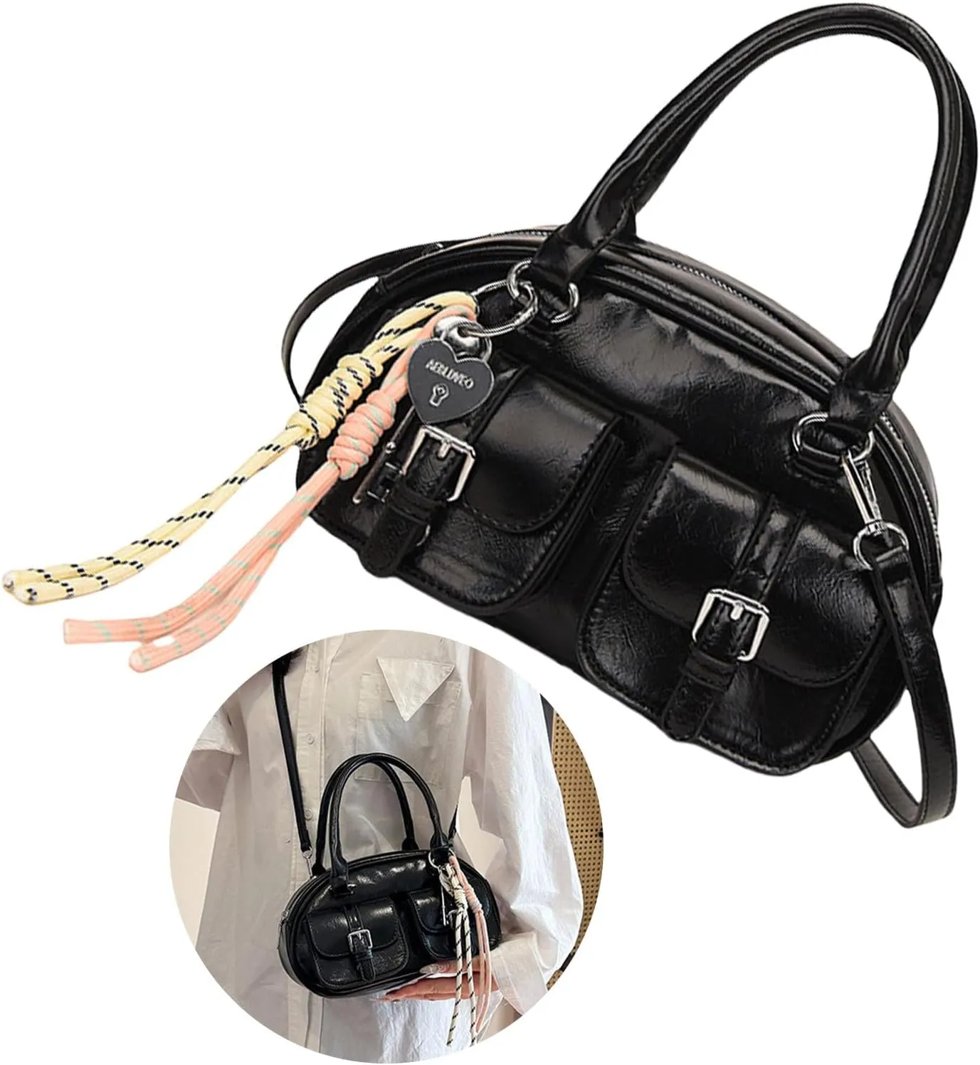 Women Shoulder Bag Stylish Top Handle Bag Crossbody Bag Ladies Satchel Bag PU Leather Handbag Simple Messengers Bag